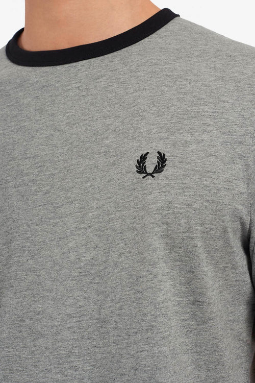 T-Shirt Fred Perry Ringer Grau / Schwarz