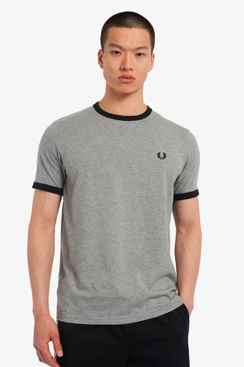 T-Shirt Fred Perry Ringer Grau / Schwarz