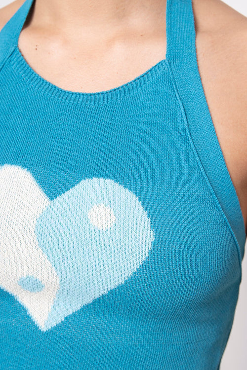 Top Heart Yin Yang Blue