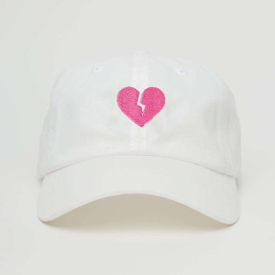 White Broken Heart Cap