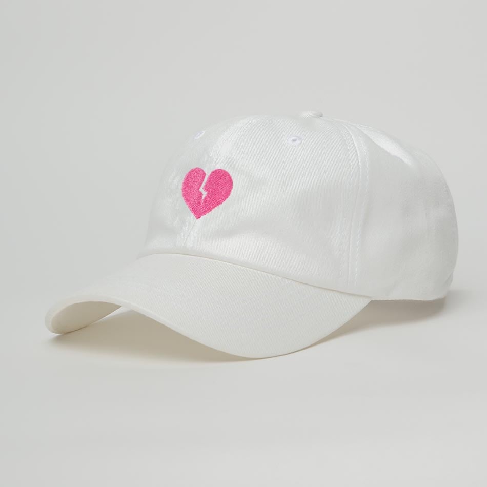 White Broken Heart Cap