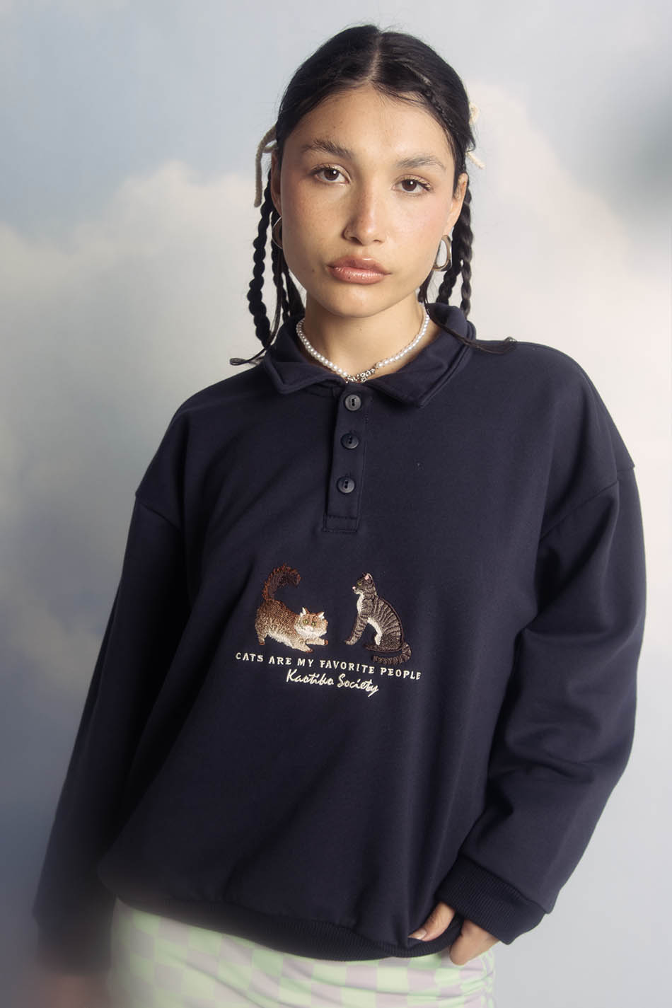 Cats Sweatshirt Navy