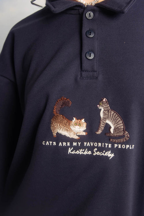 Cats Sweatshirt Navy