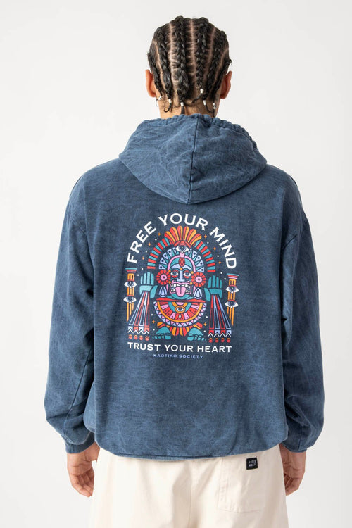 Sudadera Washed Free Your Mind Navy