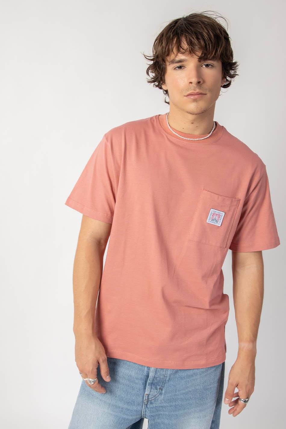 Salmon Pocket Flower Society T-Shirt