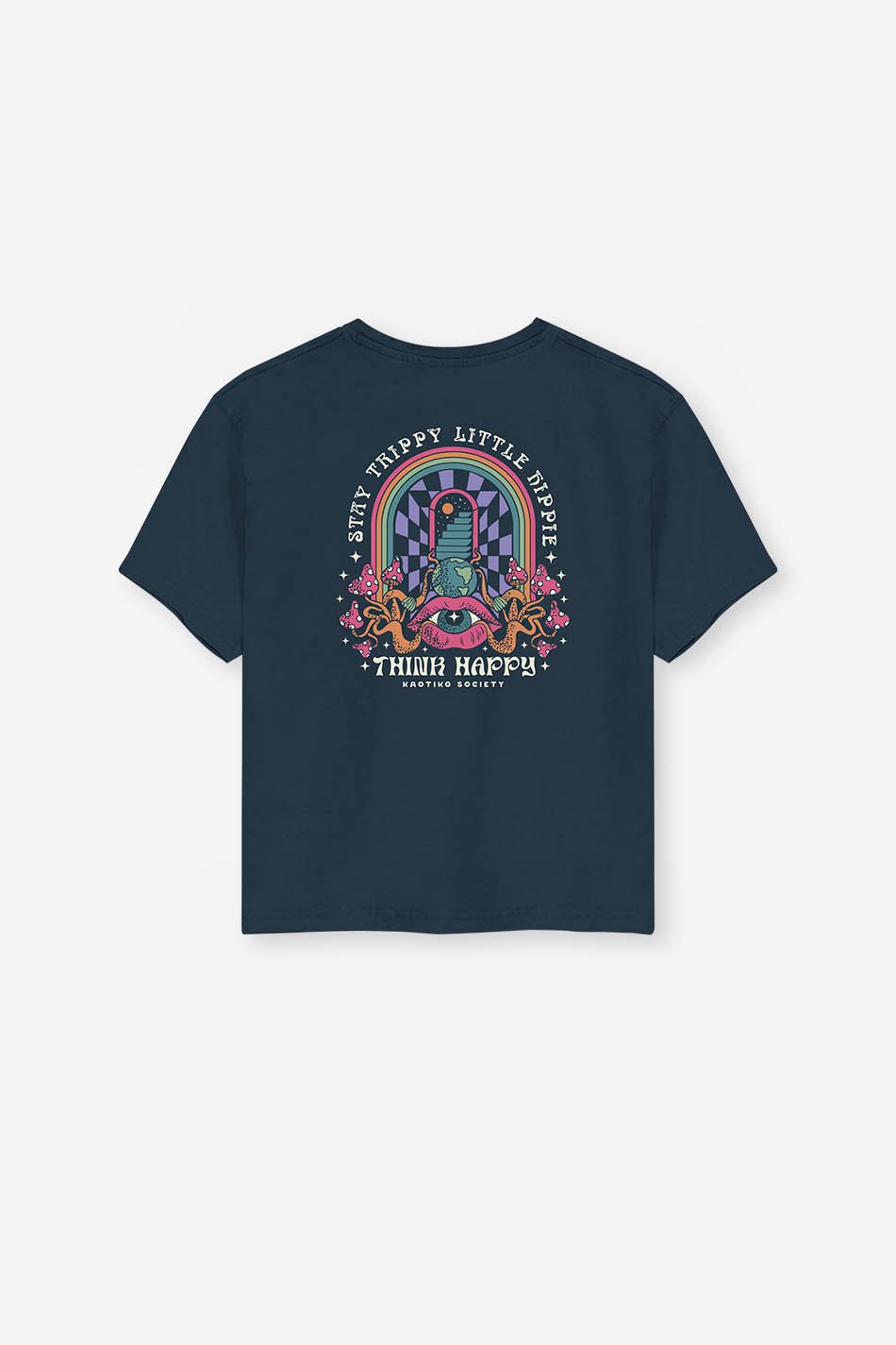 Navy Think Happy Washed T-Shirt