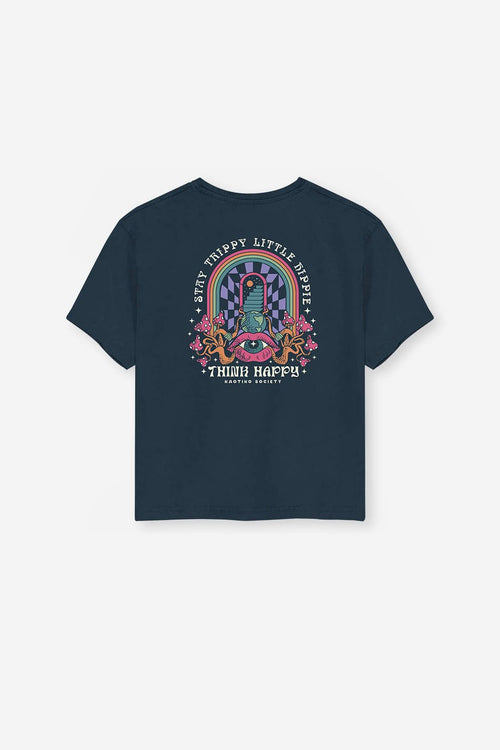 Navy Think Happy Washed T-Shirt