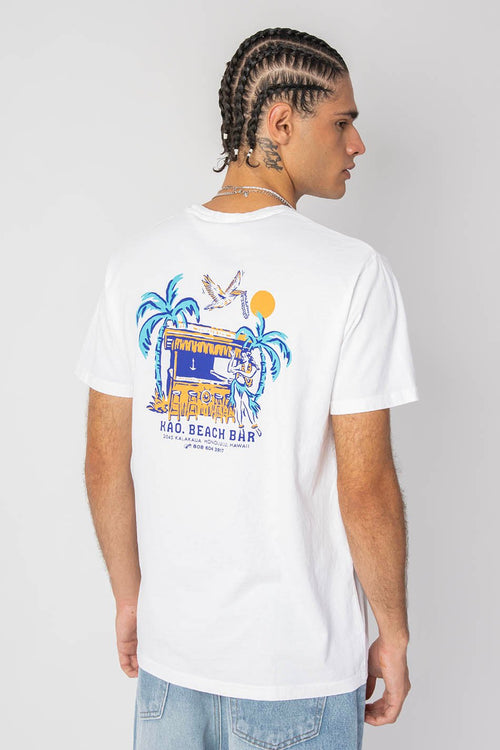 Tee-shirt Washed Beach Bar White