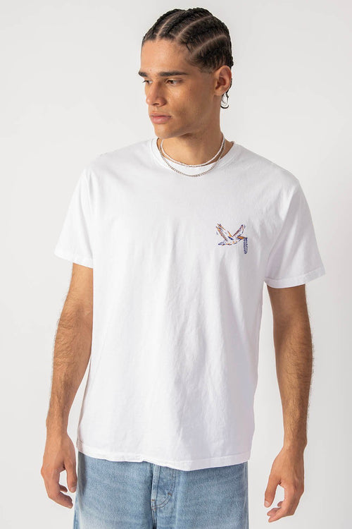 Tee-shirt Washed Beach Bar White