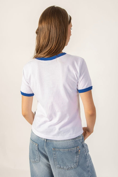 Tee-shirt Rolling White/Royal