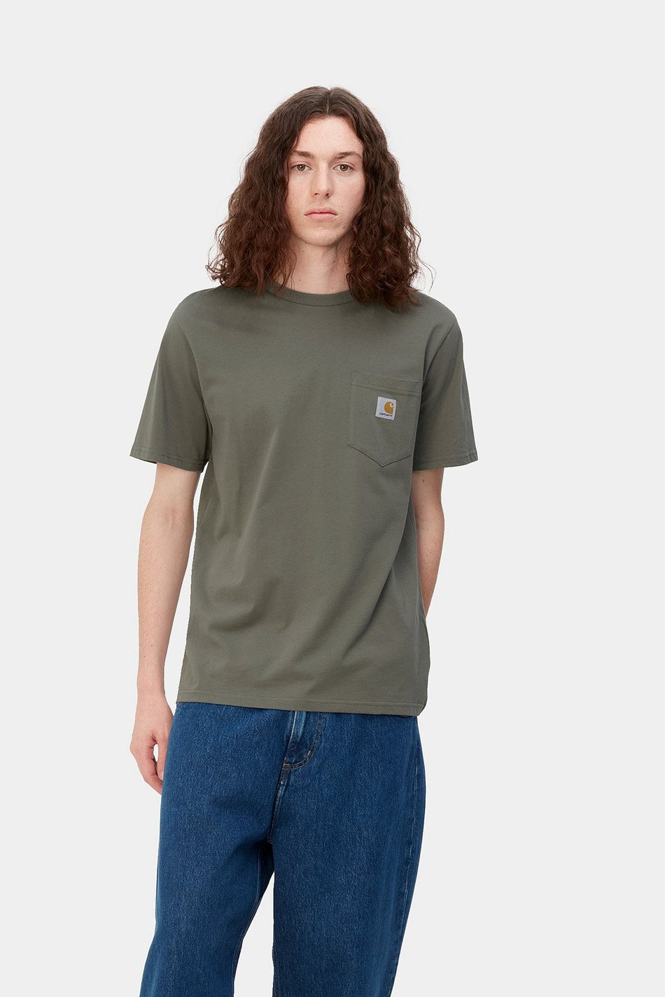 I030434-1ND S/S POCKET T-SHIRT SMOKE GREEN