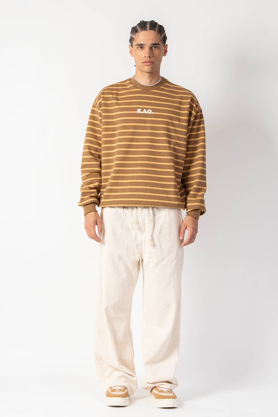 Kao Brown Striped Sweatshirt