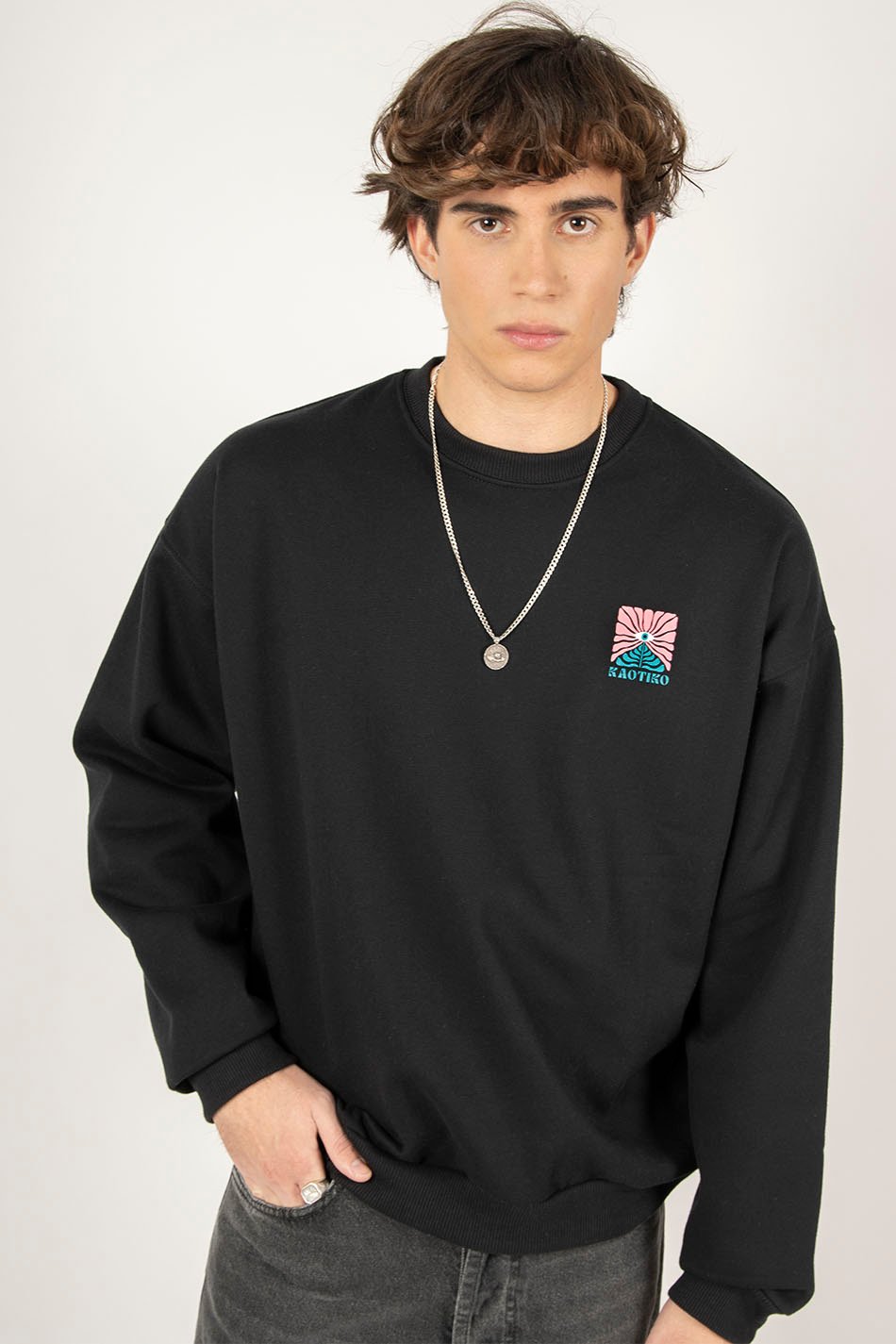 Black Flowers Eye Sweatshirt