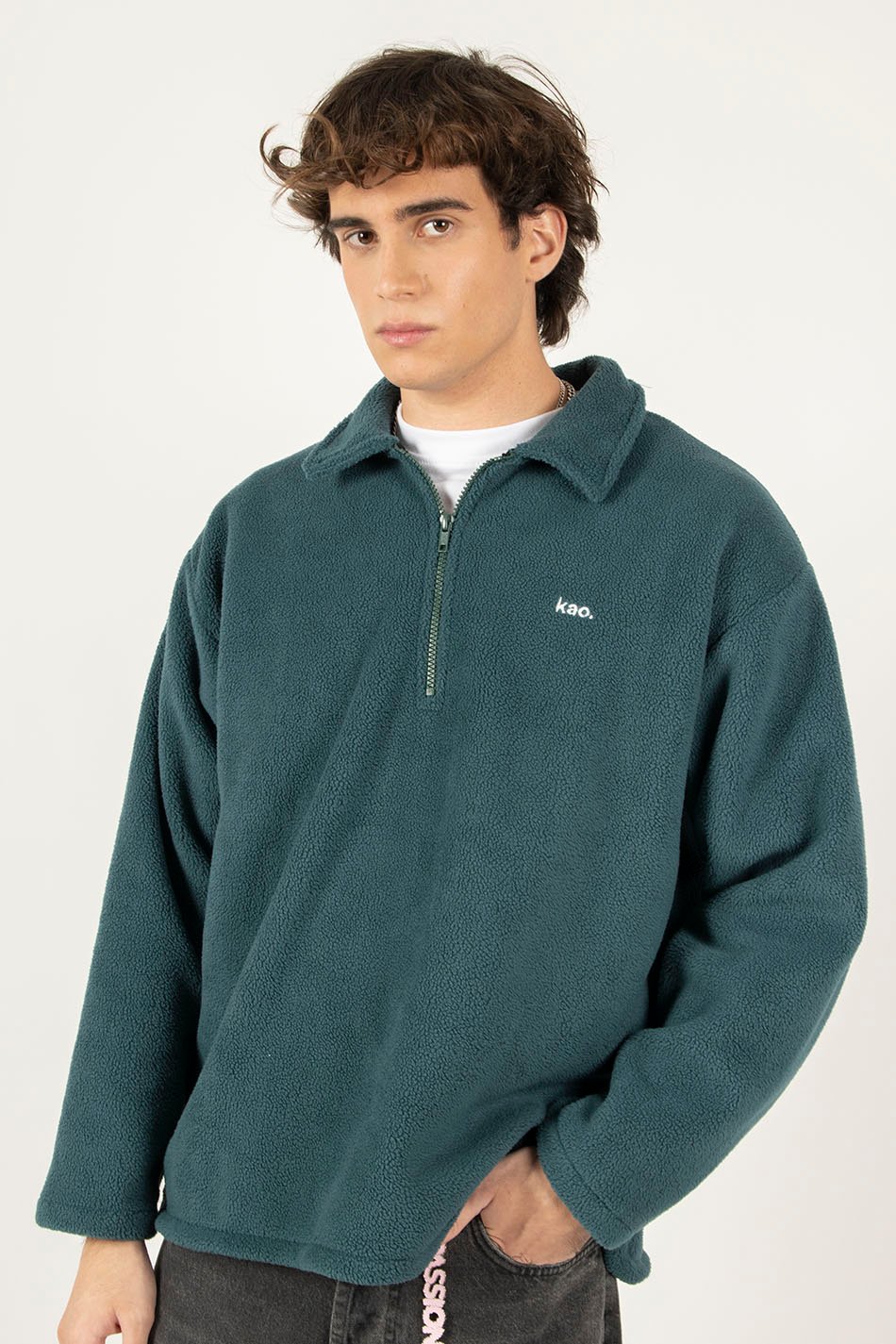 Sage Fleece Polo Sweatshirt