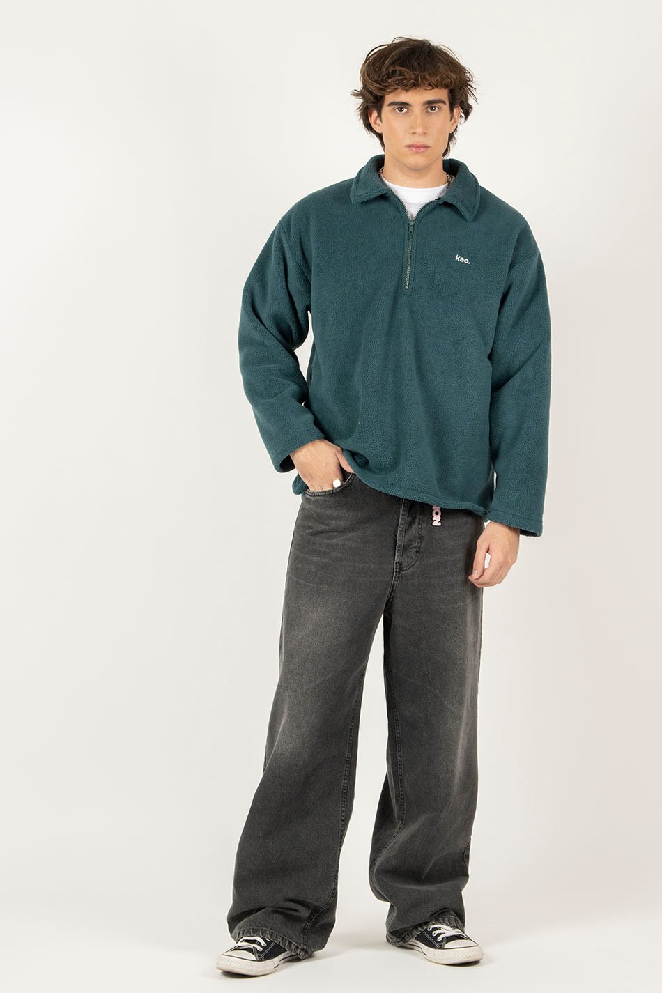 Sage Fleece Polo Sweatshirt