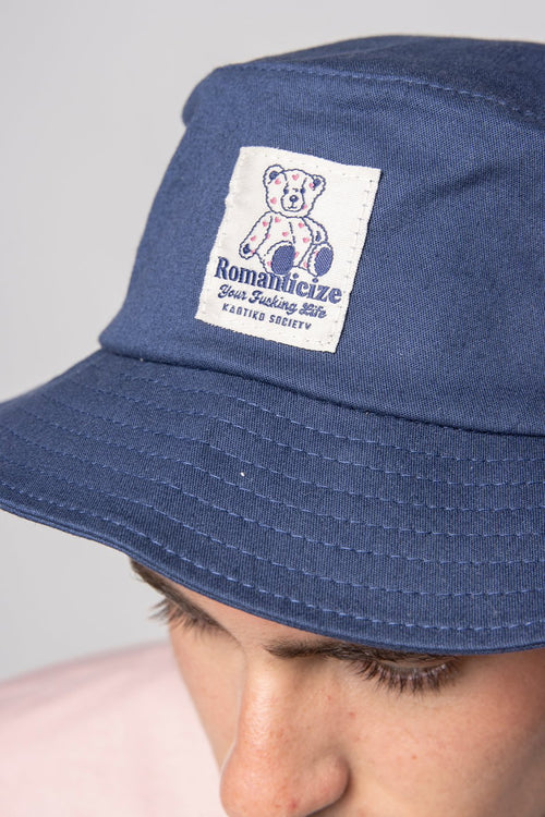 Washed Bucket Hut Loving Bear Navy