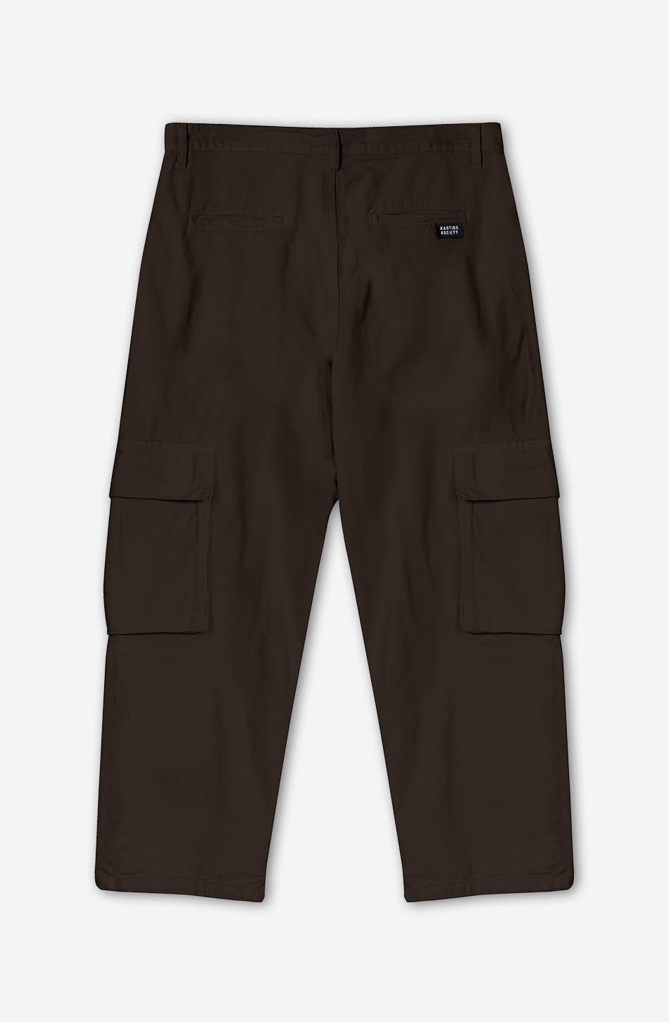 Relaxed Canvas Brown Cargo Trousers