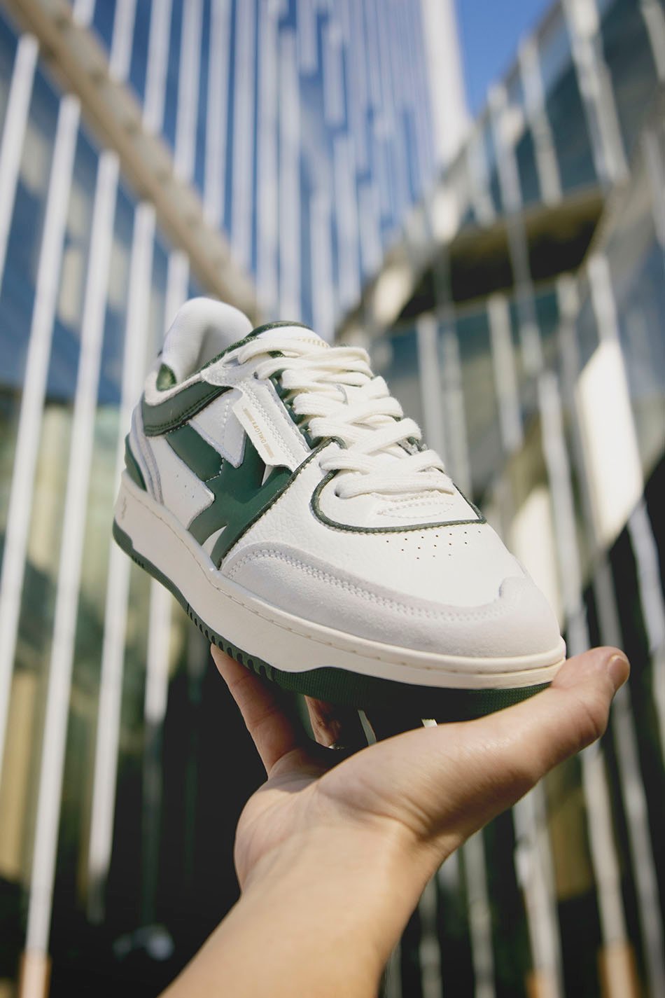 Kaotiko Boston Piping Off White / Grass Green Sneakers