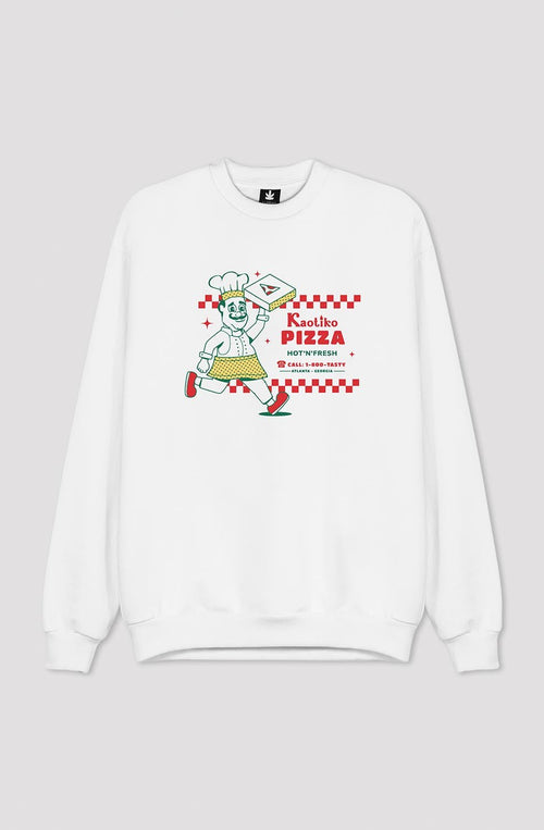 Sweatshirt Hot Pizza White