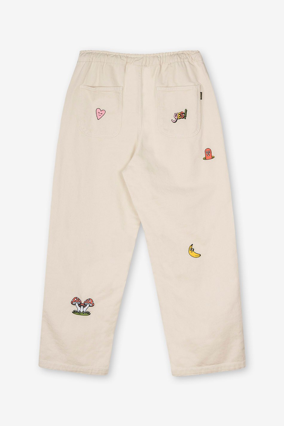 Ivory Embroidered Fantasy Belted Skate Trousers