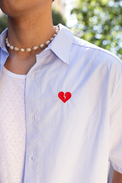Loui Heart Blue/White Stripes Shirt